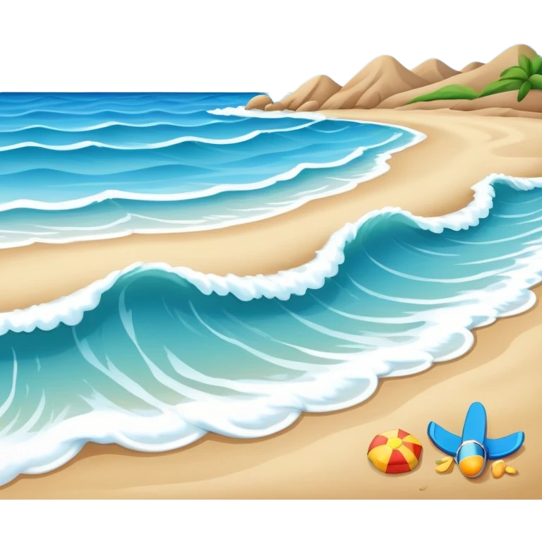 beach with waves emoji
