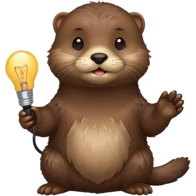 otter holding one lightbulb emoji