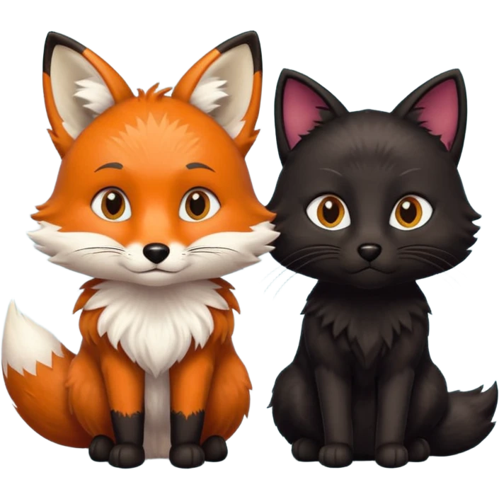 Fox x Black Cat emoji