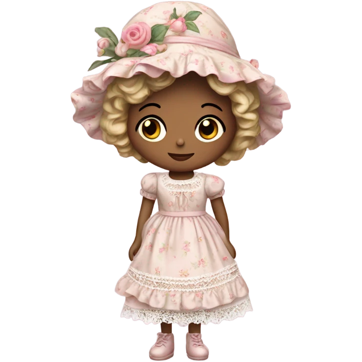 Pink pretty shabby chic doll emoji