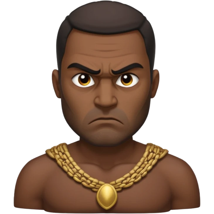 an angry Iraqi, in profile, chest-high emoji