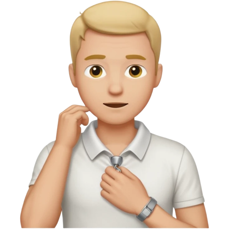Man pulling on collar  emoji