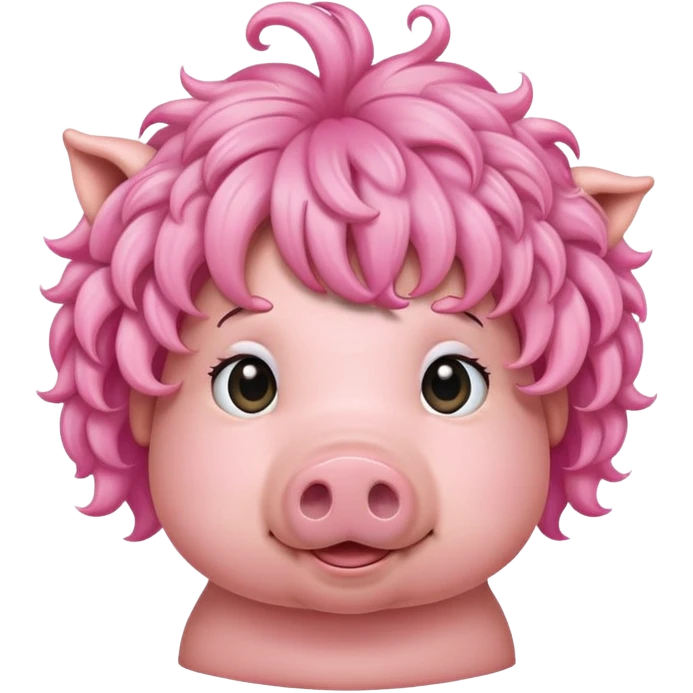 Pig with a wig  emoji