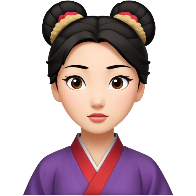 Cinematic Realistic Timeless Mulan Portrait, featuring a serene and confident Mulan with intricately detailed, natural light skin and precisely styled dark hair in a traditional bun. Her expression is calm and assured, and her simple, traditional robe is rendered with realistic textures and delicate, natural folds that catch the light beautifully. The portrait is illuminated by soft, ambient light that creates a natural, radiant finish and subtle glowing outline, perfectly capturing her enduring beauty and quiet strength in a timeless, realistic manner. emoji