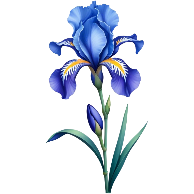 single Sky Blue Iris, straight stem emoji
