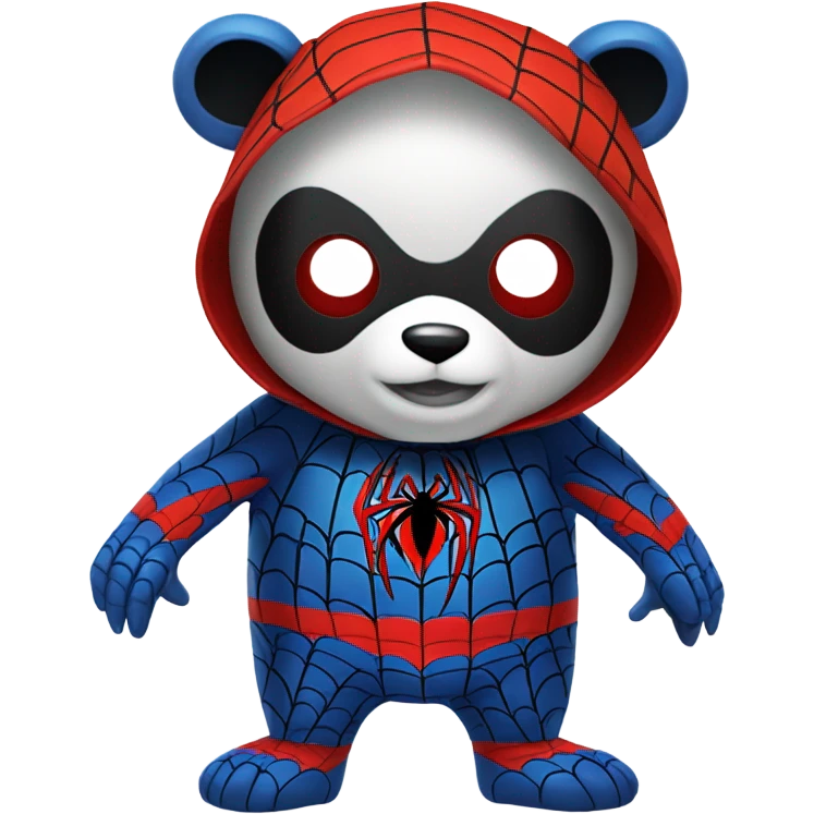 Panda wearing Spider-Man outfit emoji