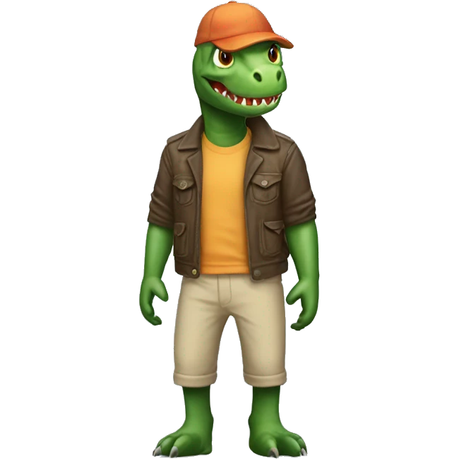 tiburon con ropa de dinosaurio emoji
