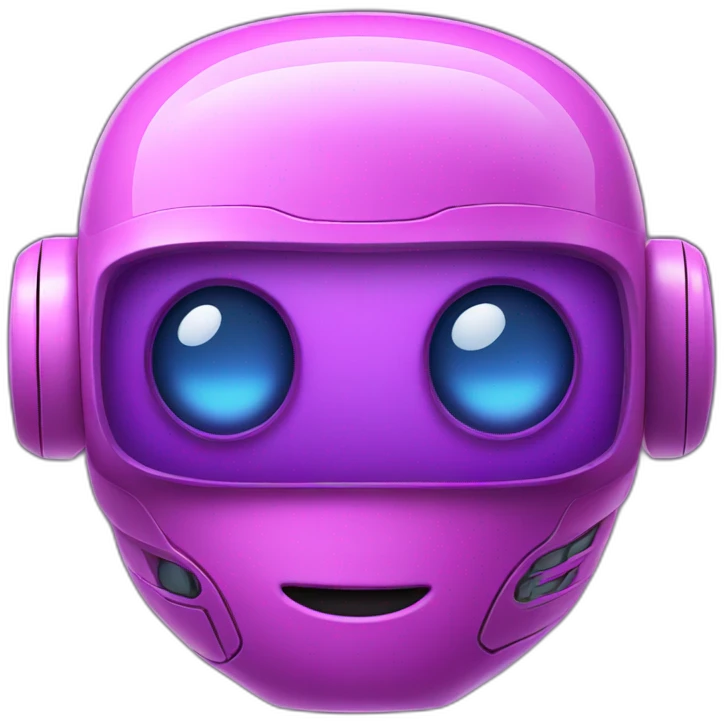 Pink and purple robot emoji