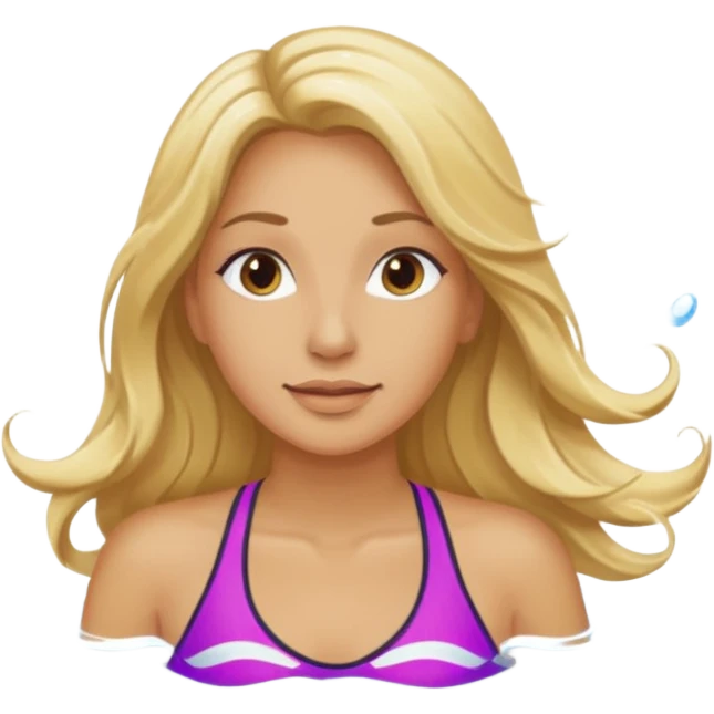 triathlete long blonde hair woman swim emoji