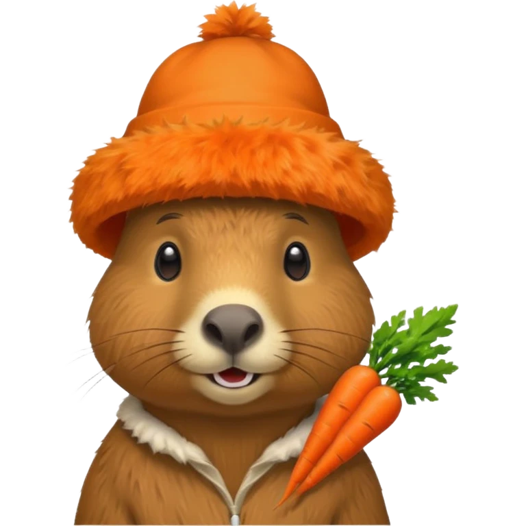 capybara wear carrot hat emoji
