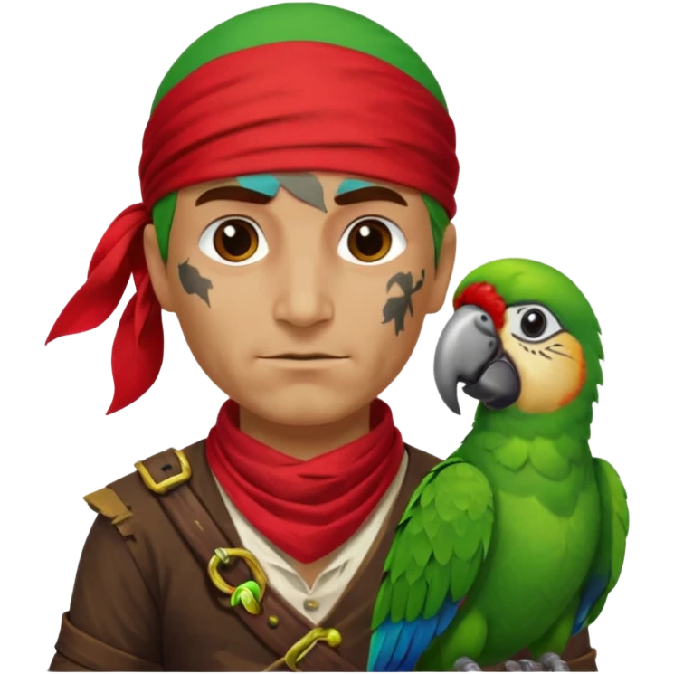 pirate and parrot emoji