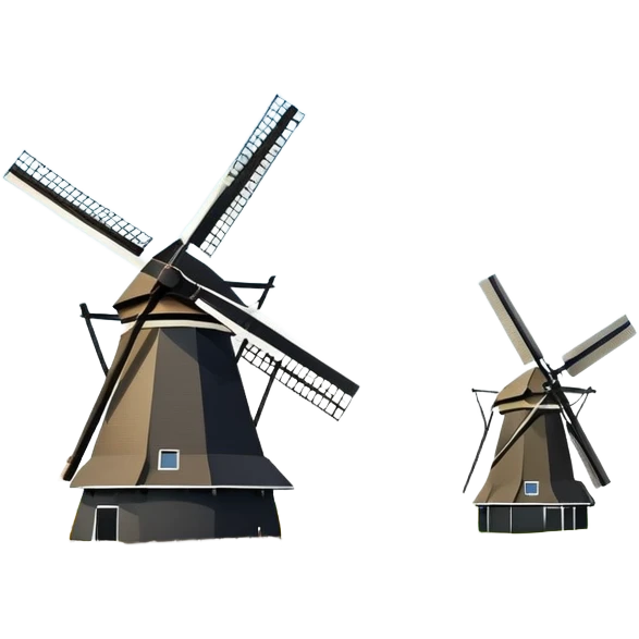 cinematic-realistic-kinderdijk-windmills-landmark-emoji,-showcasing-traditional-dutch-windmills-aligned-along-a-tranquil-canal,-with-lush-green-fields in a picture frame emoji