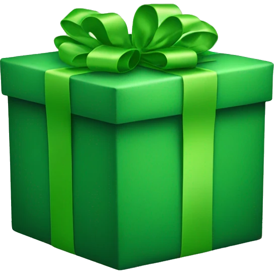 Green Christmas gift emoji