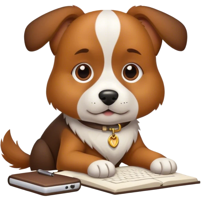 Dog writing code emoji