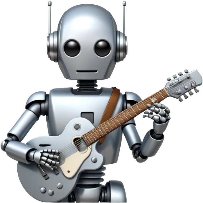 Robot playing guitar emoji