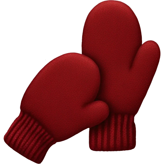 Red mittens. Burgundy.  emoji