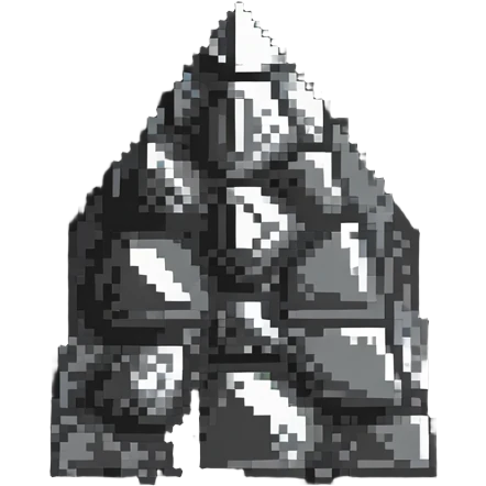 Single pyramid rock block, stone texture, triangular stone emoji