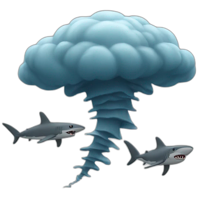 tornado with sharks emoji