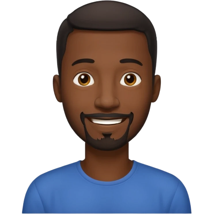 Tall thin African man with short hair and goatee beard emoji