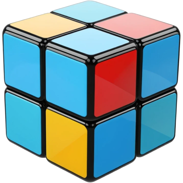 Transparent glass Rubix cube emoji