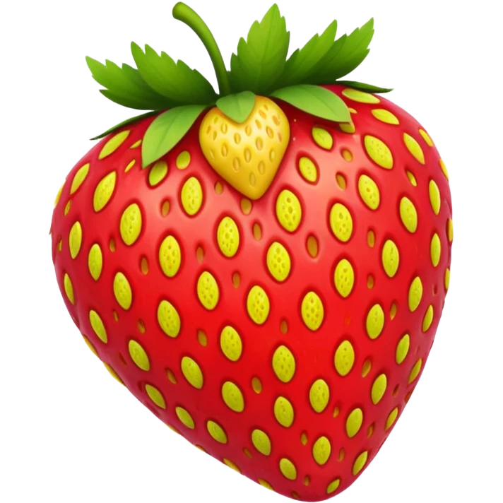 Strawberry: yellow seem emoji
