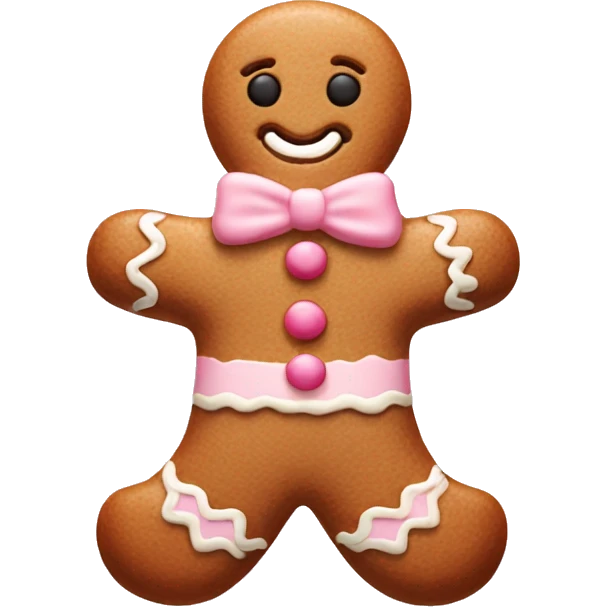 Light pink  gingerbread man emoji