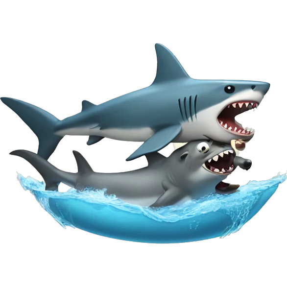 Shark riding a dog. emoji