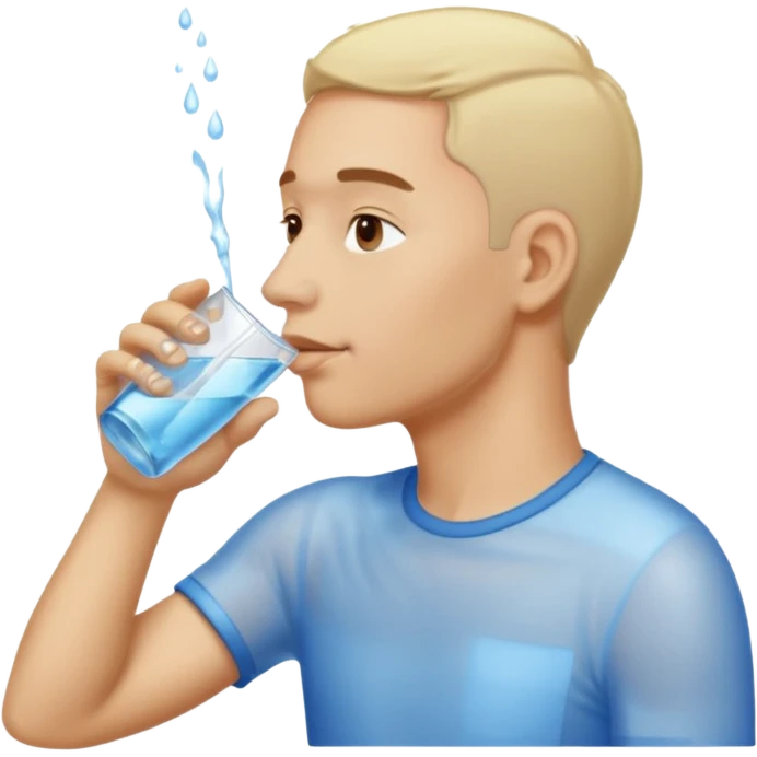light man in profile drinking water emoji