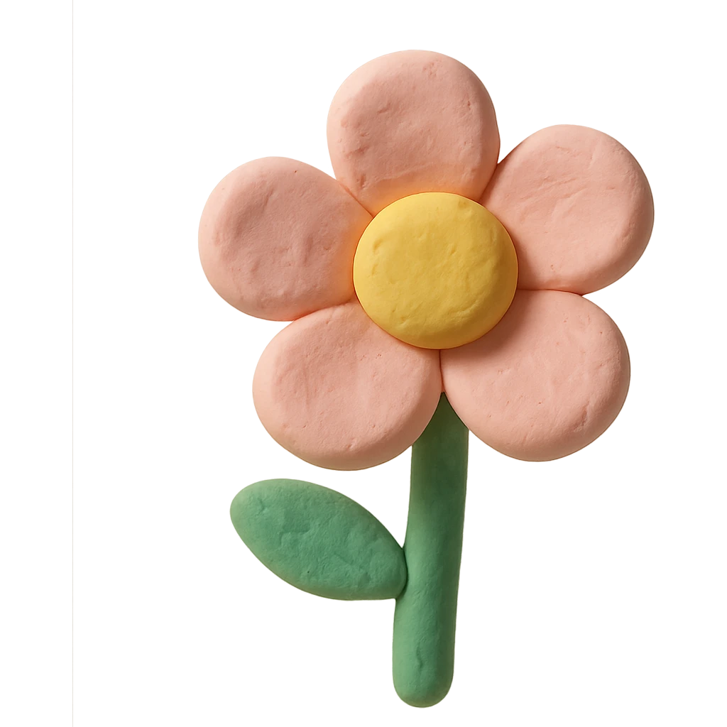 pastel colors soft edges claymation style flower emoji