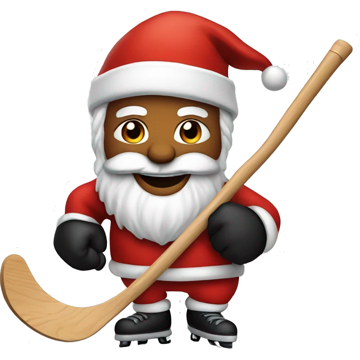 Santa Clause playing Hockey  emoji