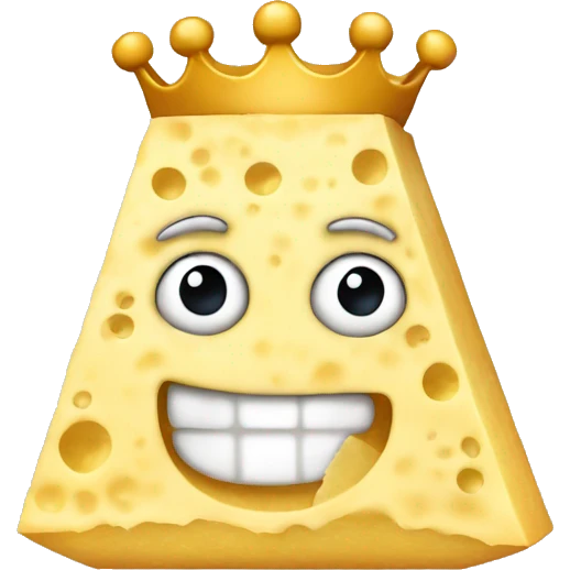 parmesan with a  crown on top emoji