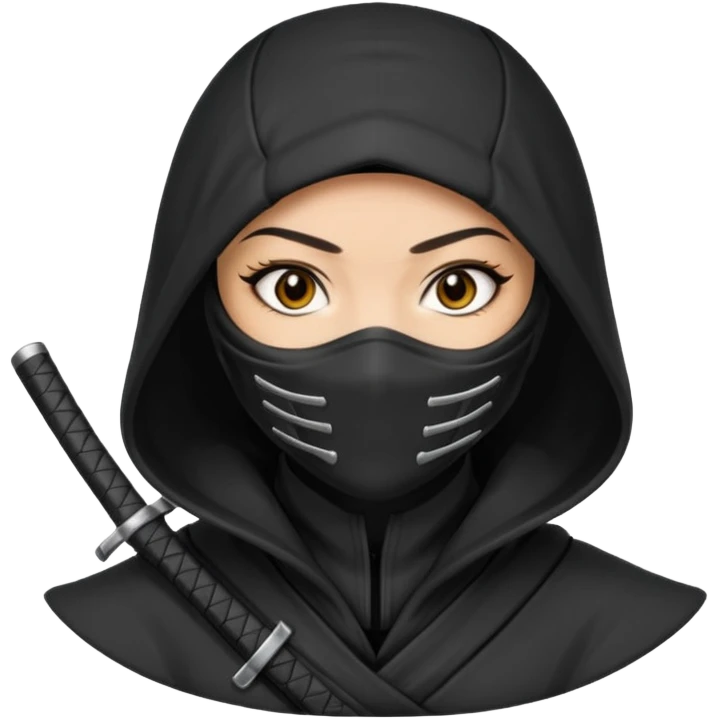 Female ninja assassin wearing hood emoji