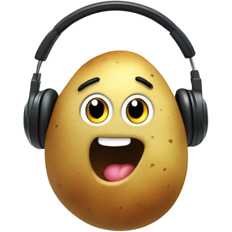 Cute potato wearing headphones  emoji
