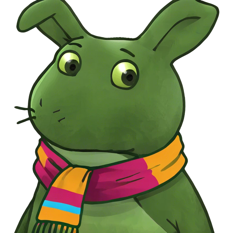 The muddy bunny but with the text above saying mellow  emoji