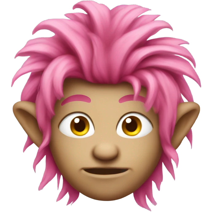 A pink haired troll emoji