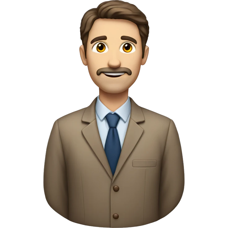 a teacher man of natural science, brown hair, full body not just the face emoji