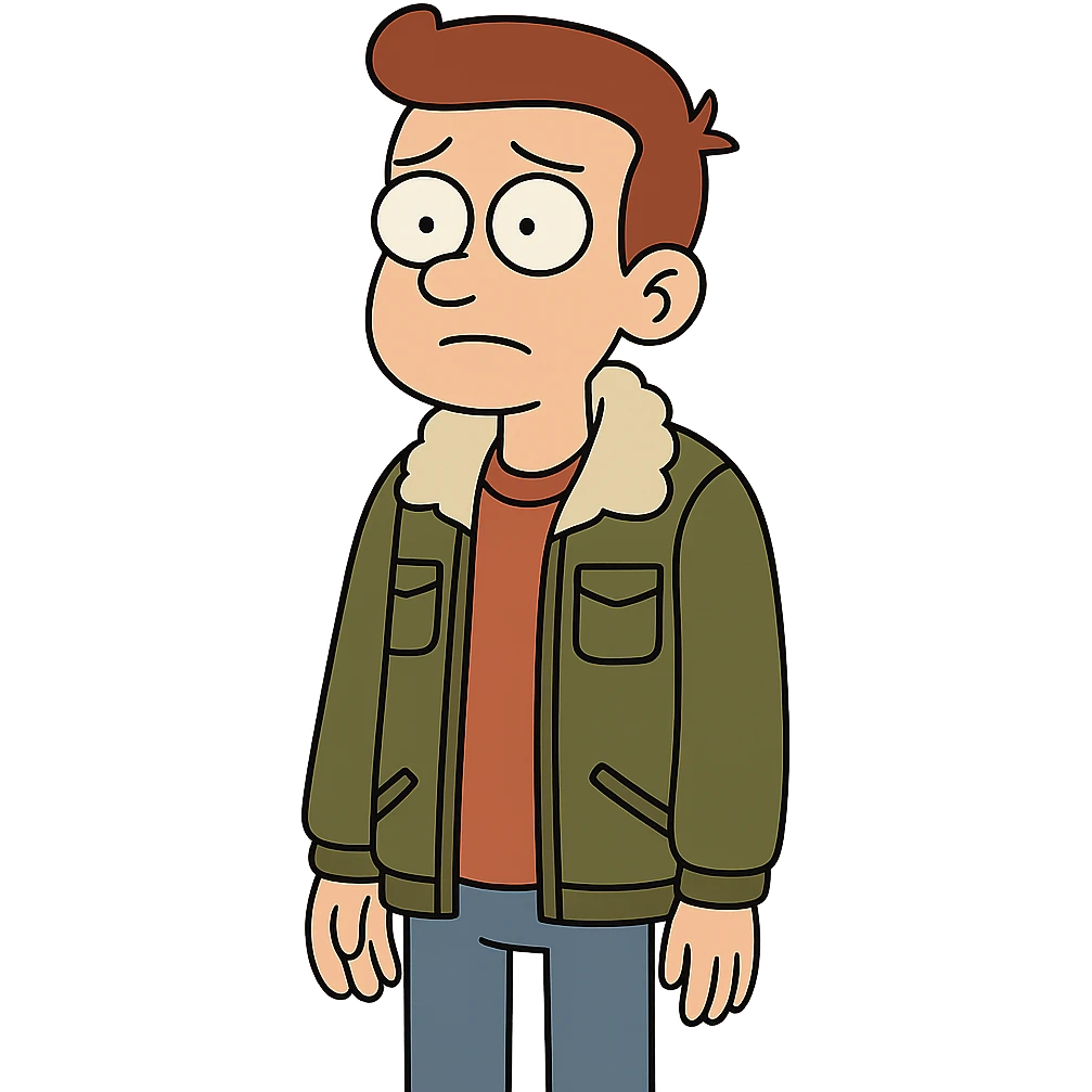 flat toon style teenage boy wearing a jacket emoji