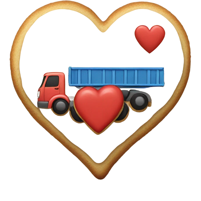 cookie heart with semi truck emoji