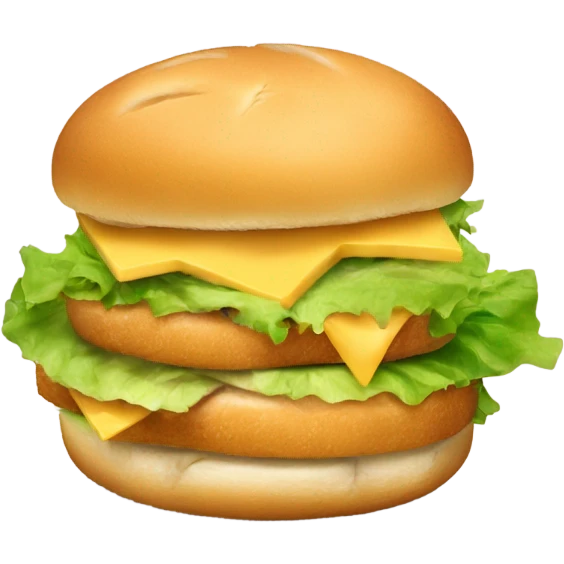 A chicken sandwich with cheese and some lettuce on it  emoji