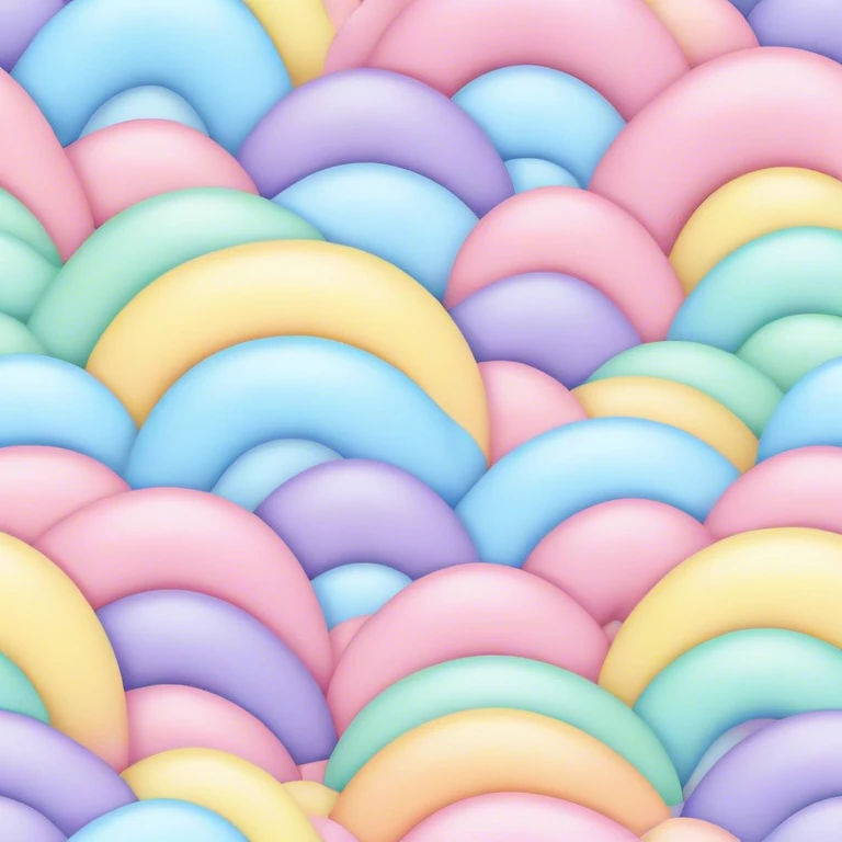melted pastel rainbow puffy pattern background  emoji