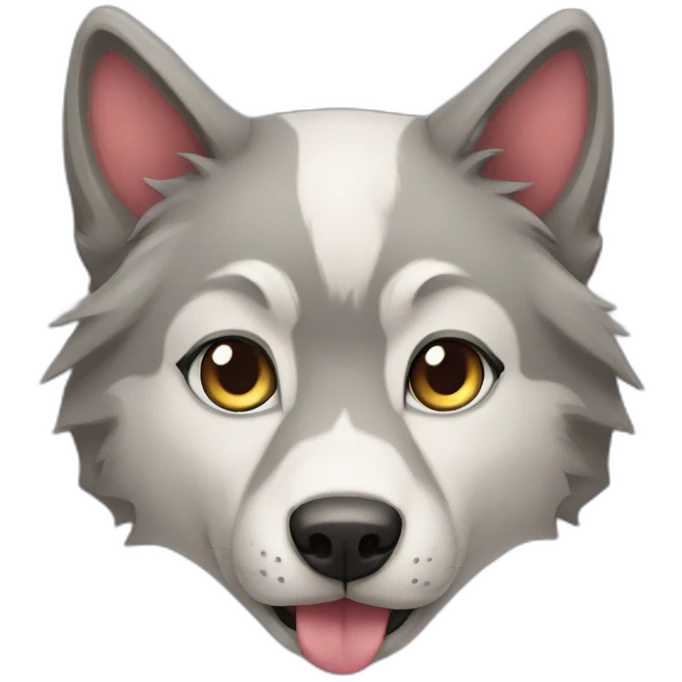 Mix of heart, wolf, cat emoji