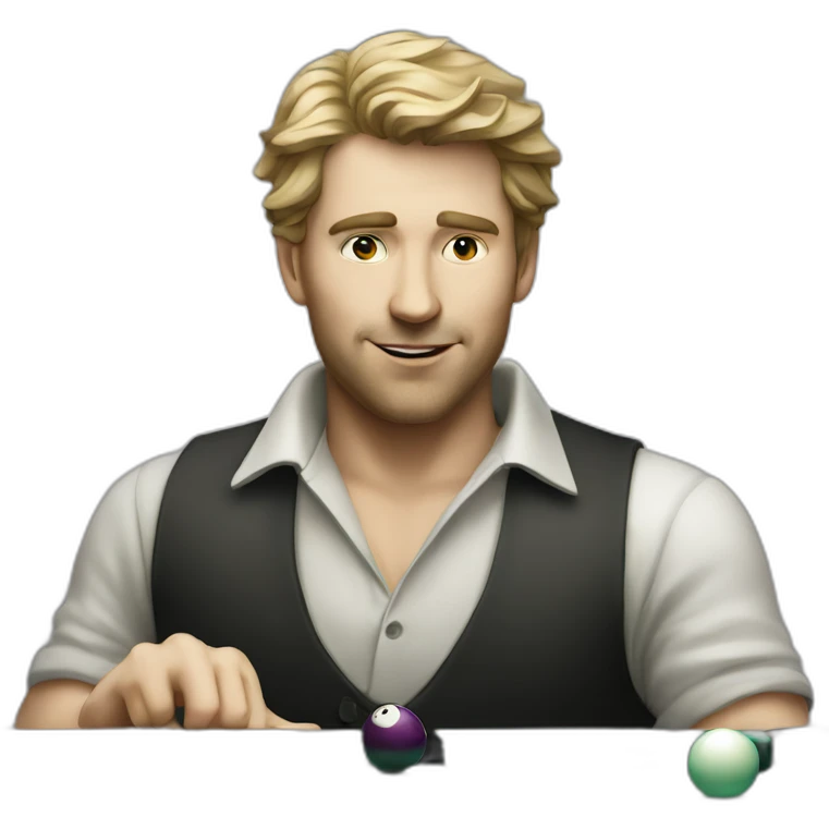 A white Man playing billard emoji