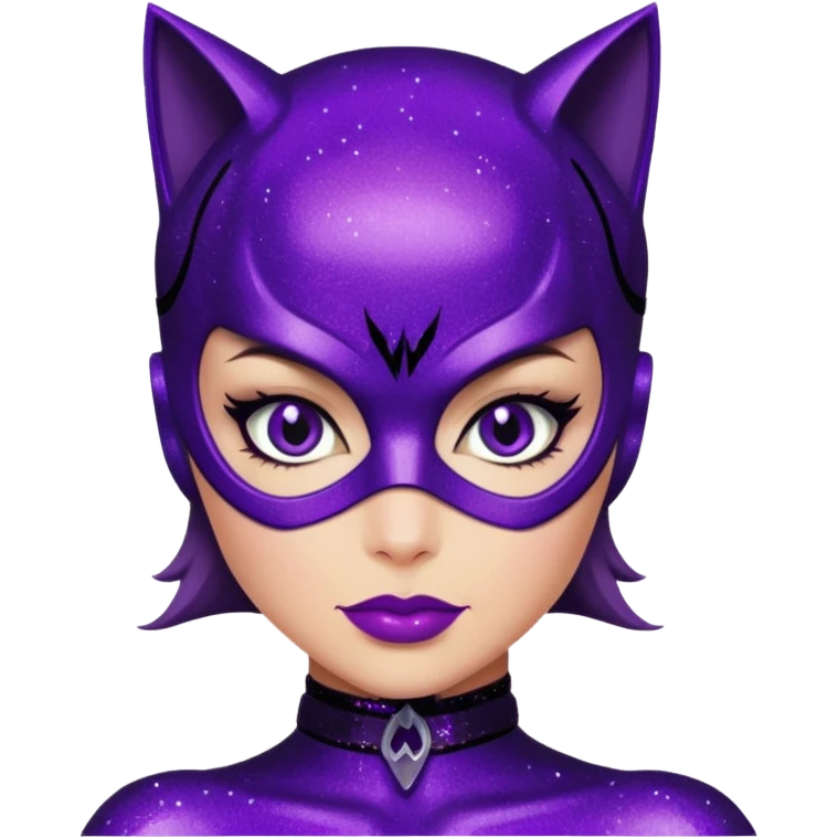 glitter purple Cat woman sexy emoji
