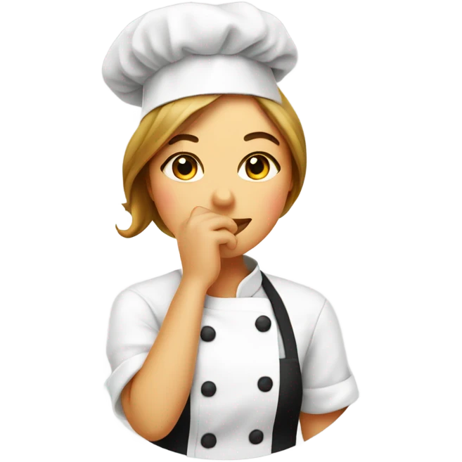 Chef's kiss from a female chef emoji