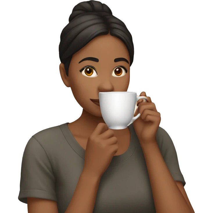 Girl sipping tea emoji