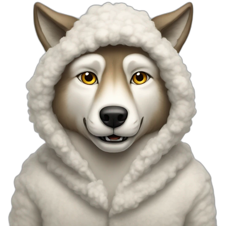 Wolf in sheep's clothing emoji