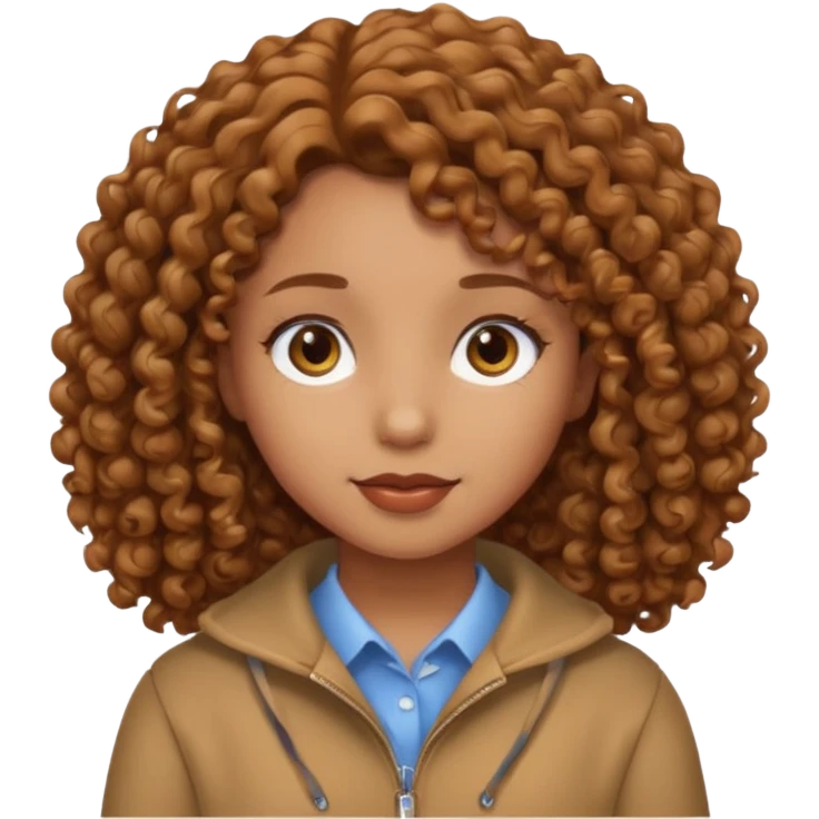 esmer kumral renkli kıvırcık kız emoji