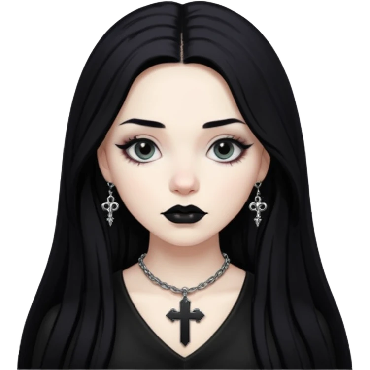 black pink goth cross  emoji