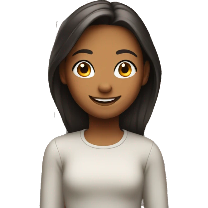 smiling girl against brick wall emoji