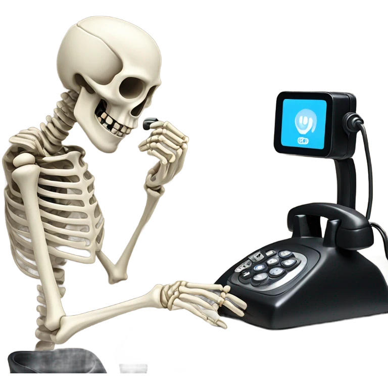 Skeleton dialing on the phones  emoji